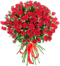 Кустовые красные розы